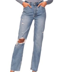 New Abercrombie and Fitch Erin Distressed Mid Rise 90’s Jeans Size 10L Boho